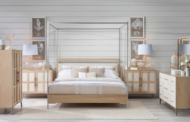 Legacy Classic Biscayne Brown King Upholstered Bed with Canopy-6