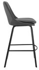 Armen Living Carise Gray/Matte Black 26" Swivel Counter Stool-1