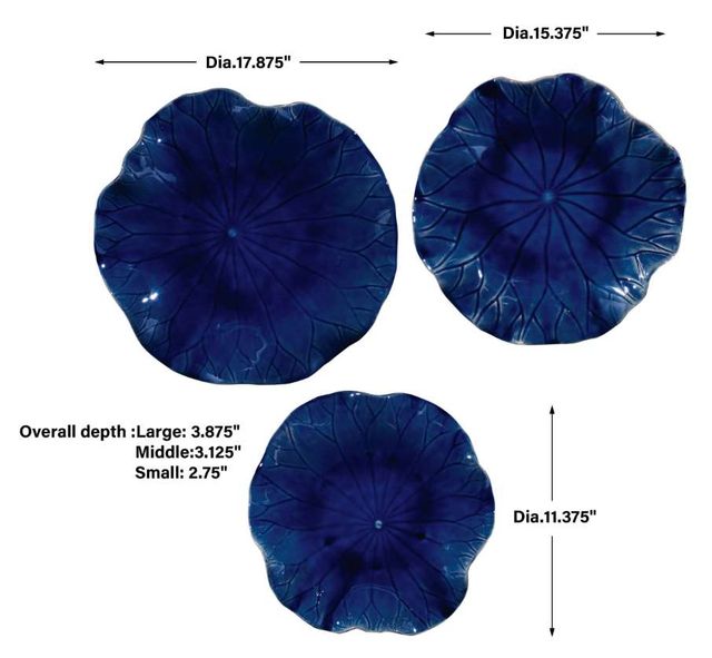 Uttermost® Abella 3-Piece Blue Wall Decor Set-3