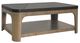 Bernards Calia Black Cocktail Table with Brown Base-0