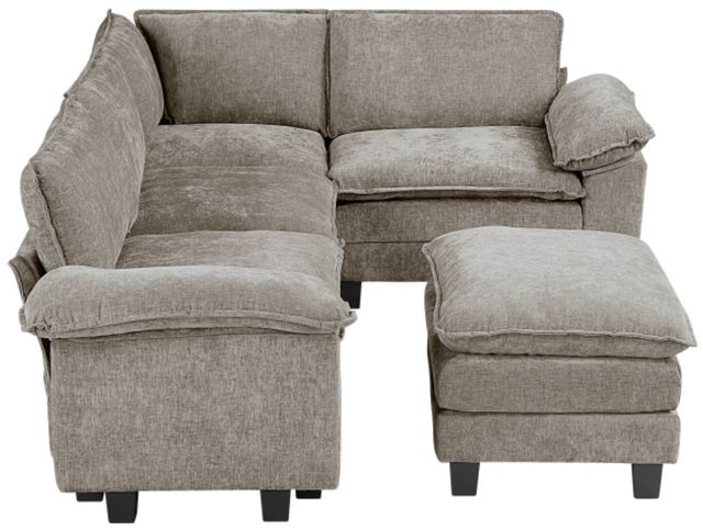 Homelegance® Dublin 5-Piece Dark Pewter Modular Sectional with Ottoman-3