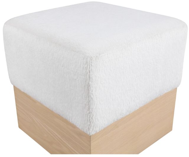 Meridian Furniture Havre Cream/Natural Upholstered Ottoman-3
