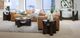 Magnussen Home® Beckham Glass Top Round Cocktail Table with Rustic Tavern Base-4