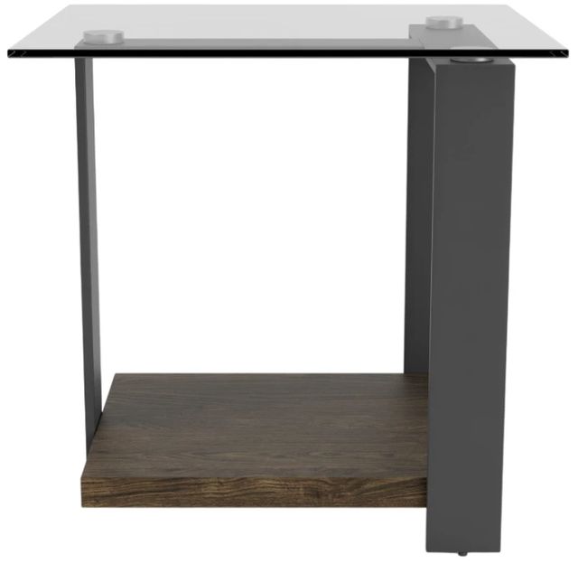 Riverside Furniture Cortland Tempered Glass Side Table with Saddle Oak Base-4