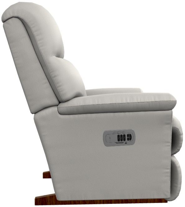 La-Z-Boy® Reed Oyster Leather Power Rocking Recliner with Headrest-3