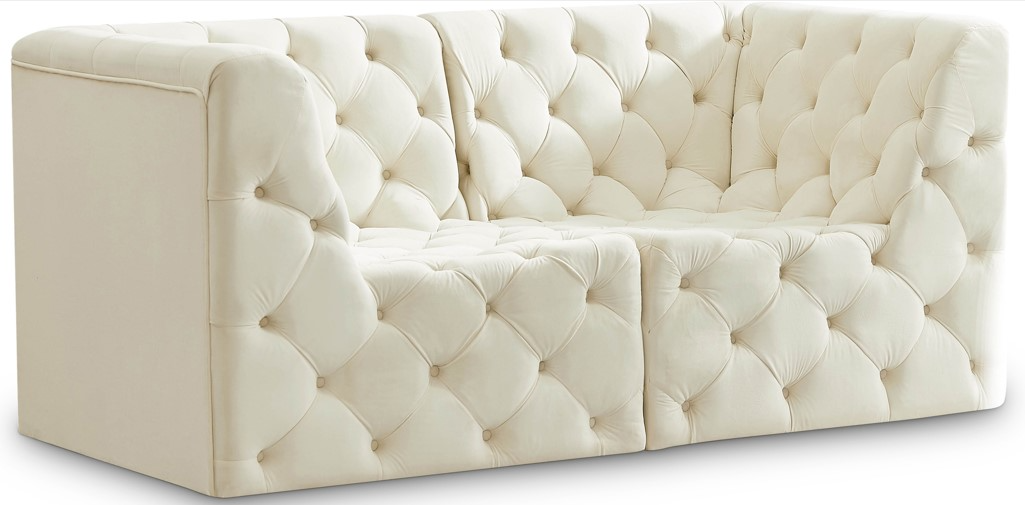 Meridian Furniture Tuft Velvet Modular Sectional 5B Meridian Furniture Tuft Velvet Modular Sectional 5B