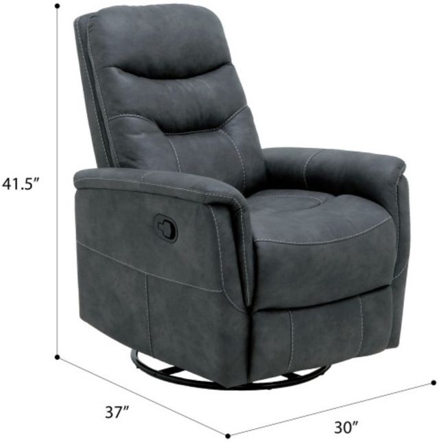 Emerald Home Danyon Charcoal Manual Swivel Glider Recliner-2