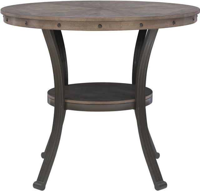 Powell® Franklin Gray Counter Table with Pewter Base-2