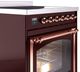 Ilve® Nostalgie II Noblesse 30'' Burgundy Pro Style Induction Range with Copper Trim-4