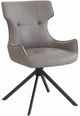 ACME Furniture Damita 2-Piece Black/Camel Leather Swivel Side Chair Set-0