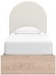 Signature Design by Ashley® Shapella Tan/White Youth Twin Upholstered Panel Bed-2