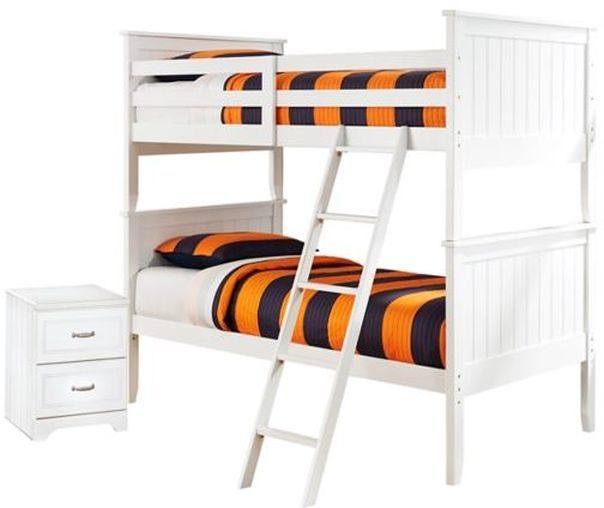 Signature Design by Ashley® Lulu 2-Piece White Twin Over Twin Bunk Bed Set-0