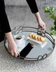 A & B Home Valentina Silver Large Round Mirror Tray-4