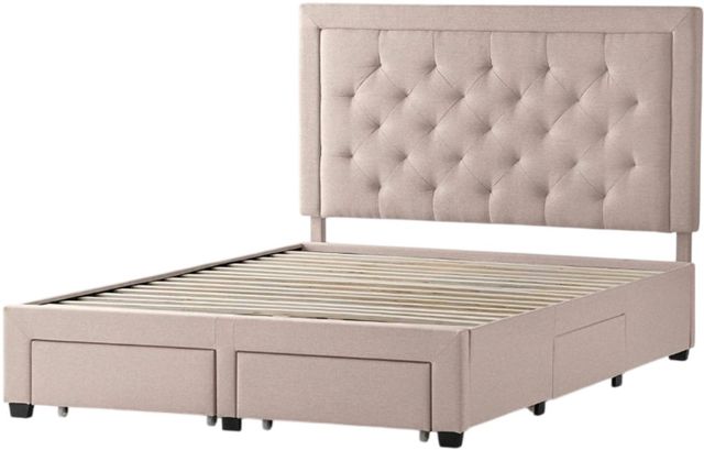 Malouf® Watson Oat King Upholstered Storage Platform Bed-3