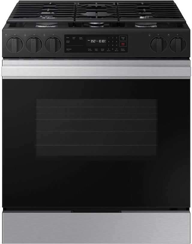 Samsung Bespoke 30" Stainless Steel Slide In Gas Range-0