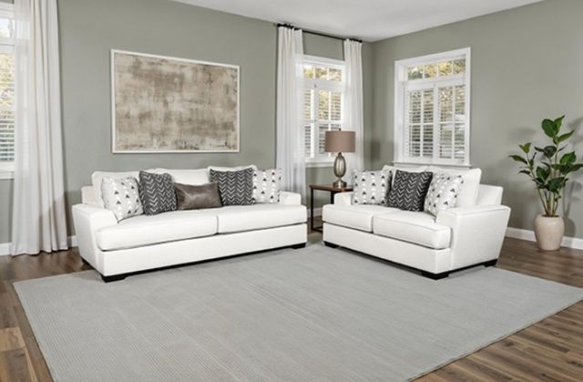 Furniture of America® Hyde Park Gray Oversized Sofa with Pillows-1