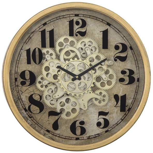 YHD Beige/Gold/Gray Wall Clock
