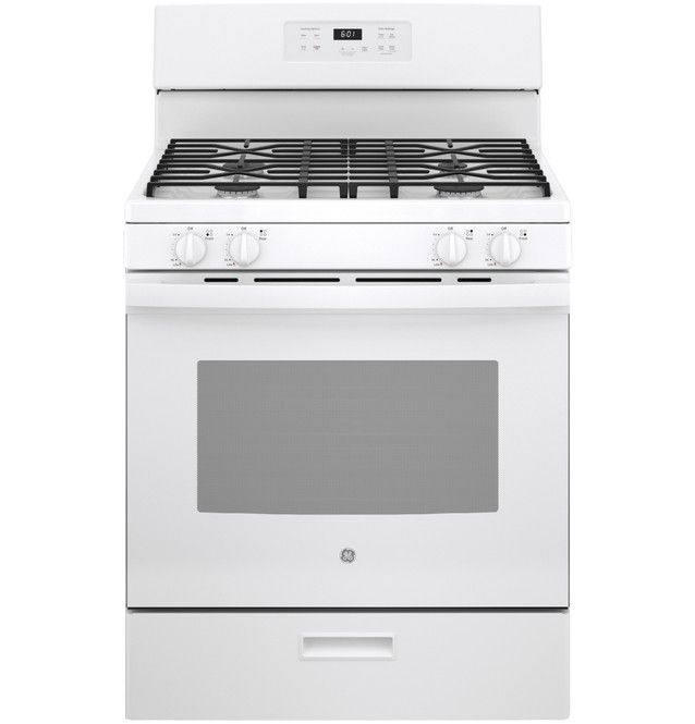GE® 30" White Freestanding Gas Range-0