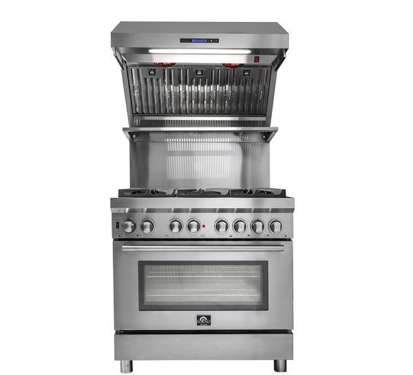 FORNO® Alta Qualita 36" Stainless Steel Wall Mounted Range Hood-4