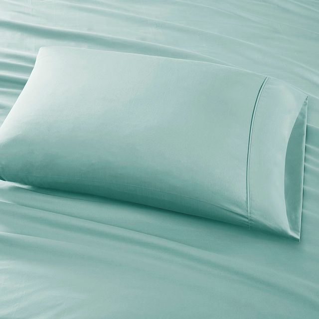Olliix by Madison Park Seafoam Queen 600 Thread Count 100% Pima Cotton Sheet Set-1