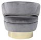 Sagebrook Home Velveteen Gray with Gold Base Chair-2