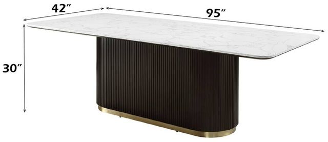 ACME Furniture Clayten White Dining Table with Espresso Base-2