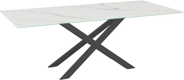Amisco Customizable Ascencio 84" Rectangular Dining Table with 0.5" Italian Porcelain on Glass Top-0