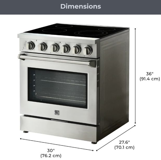 Kenmore® PRO 30" Stainless Steel Freestanding Electric Range with True Convection-2