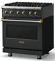 Viking® 5 Series 30" Antique Bronze Pro Style Dual Fuel (NG) Range with Brushed Brass Trim-3