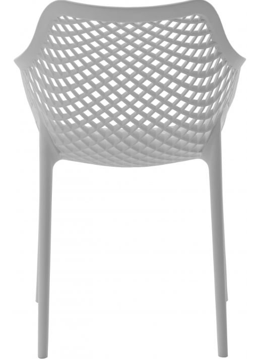Meridian Furniture Mykonos Gray Plastic Outdoor Patio Dining Chair-3