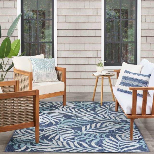 Nourison Home™ Garden Oasis Navy 5'x7' Style 4 Area Rug-1