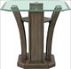Elements International Dapper Glass Top Square End Table with Gray Base-2