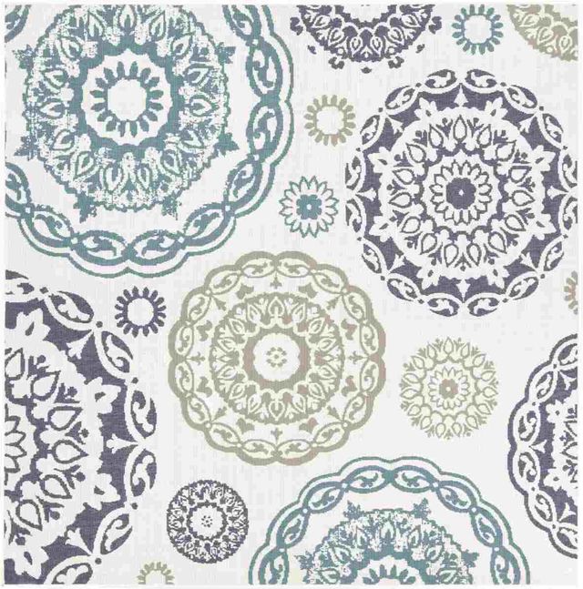 Surya Alfresco Teal/Navy/White/Taupe 5'x8' Area Rug-2