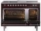 Ilve® Nostalgie II Noblesse 48'' Burgundy Pro Style Dual Fuel Range with Chrome Trim-2