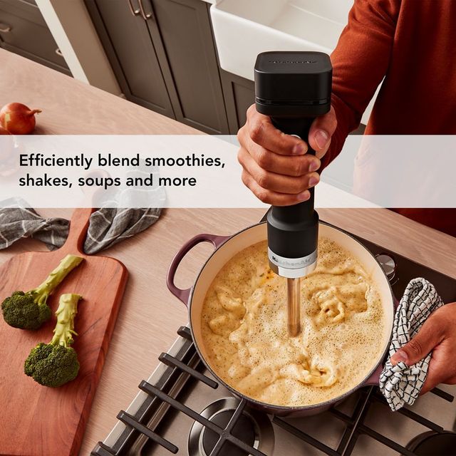 KitchenAid® Go™ Black Matte Cordless Hand Blender with Accessories - Battery Sold Separately-2