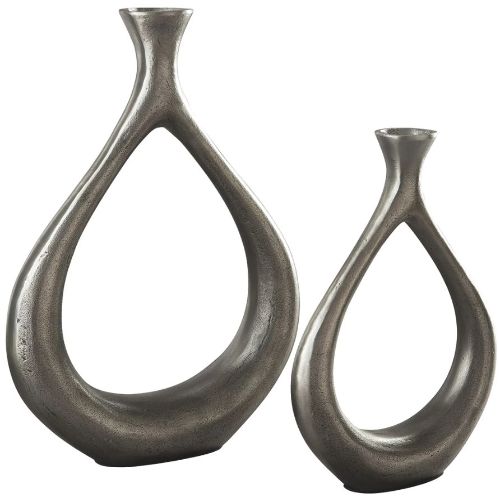Signature Design by Ashley® Dimaia 2-Piece Antique Silver Vase Set-0