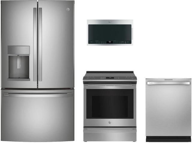 GE Profile™ 4 Piece Stainless Steel Kitchen Package