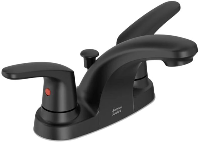 American Standard Colony® PRO Matte Black 4" Centerset 2-Handle Bathroom Faucet with Lever Handles-0