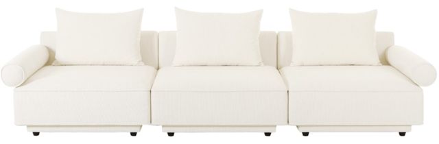 Moe's Home Collection Rosello 3-Piece White Modular Sectional Sofa-1