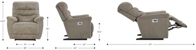 La-Z-Boy® Joshua Granite Power Wall Recliner with Headrest and Lumbar-2