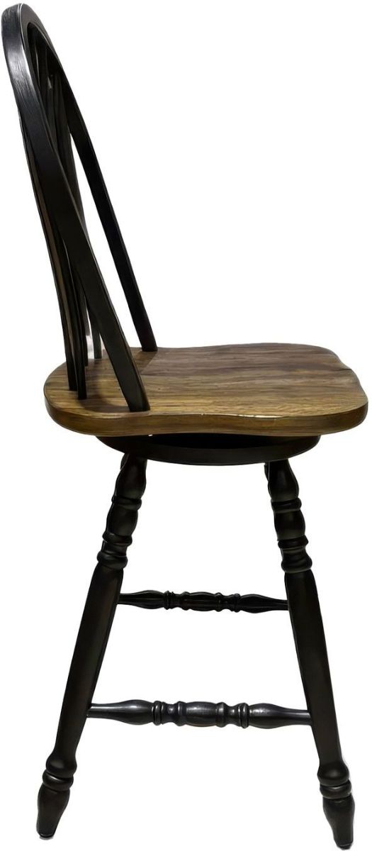 Liberty Furniture Carolina Crossing Windsor Antique Honey/Black Swivel Counter Stool-3