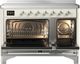 Ilve® Majestic III 48" Antique White Pro Style Induction Range with 6 Elements and Chrome Trim-1