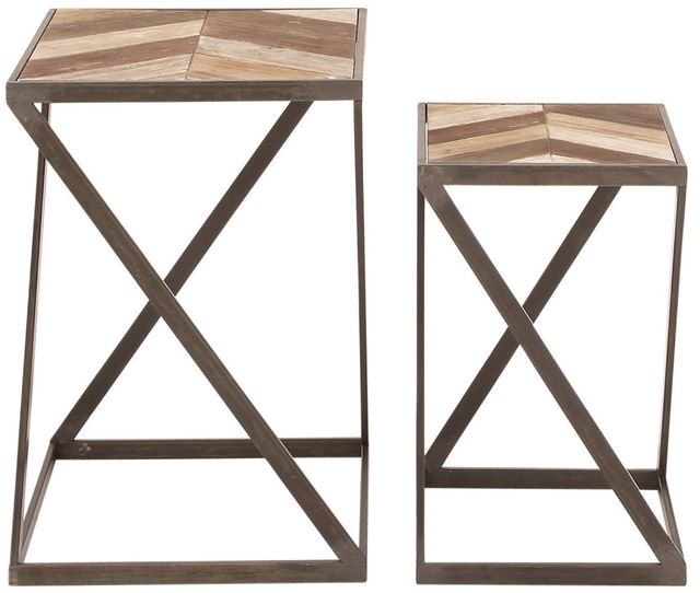 Deco Marche 2-Piece Brown Accent Table-0