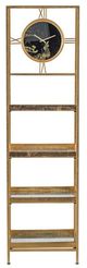 A & B Home Clear/Gold Shelf with Clock-0