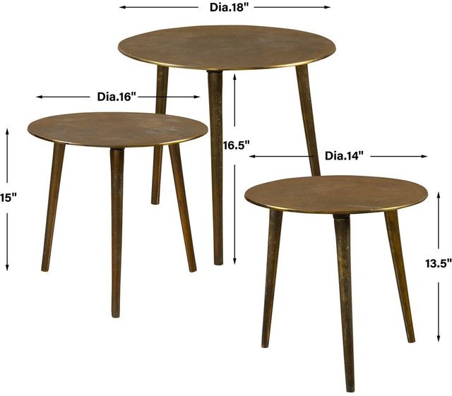 Uttermost® Kasai 3-Piece Antique Gold Coffee Table Set-2
