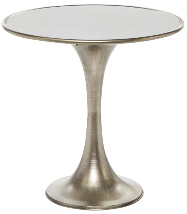 Deco Marche White End Table with Silver Base-0