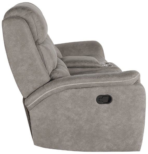 New Classic® Home Furnishings Kamari Gray Dual Manual Reclining Console Loveseat-4