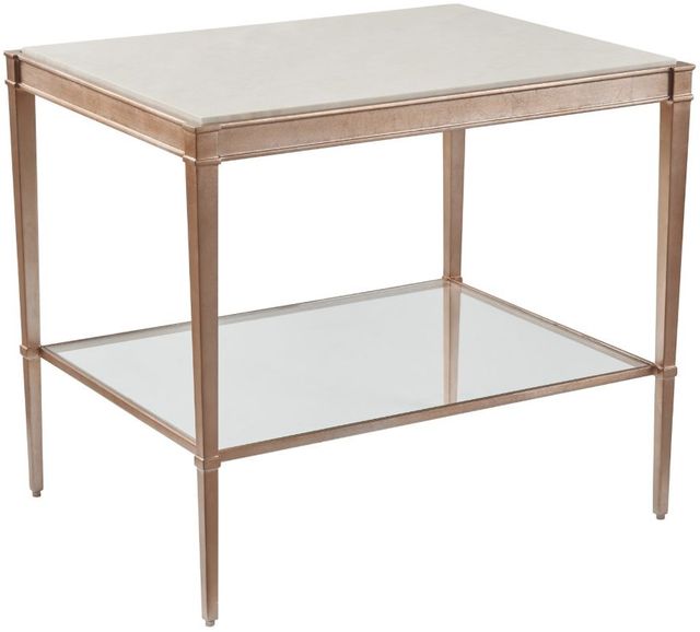 Lexington Home Bulgari Rendezvous Bulgari Beige End Table with Rose Gold Legs-0