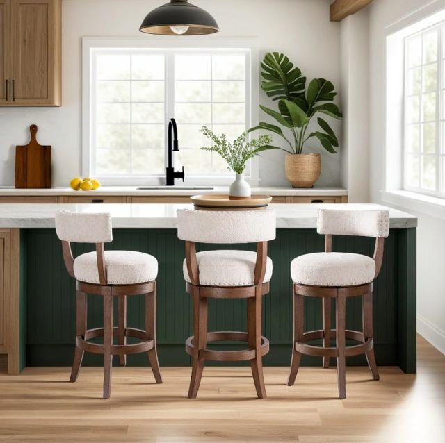 Armen Living Mystic 2-Piece Ancient Stone/Brown Oak Counter Stool Set-1
