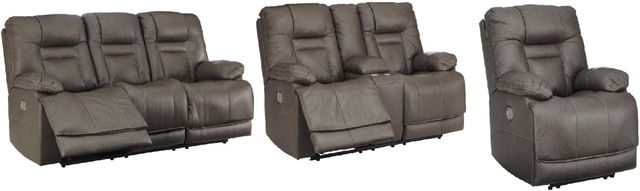 Signature Design by Ashley® Wurstrow 3-Piece Smoke Power Reclining Living Room Seating Set-0